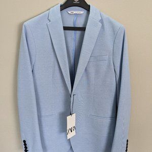 Zara Mens Blazer Baby Blue NEW